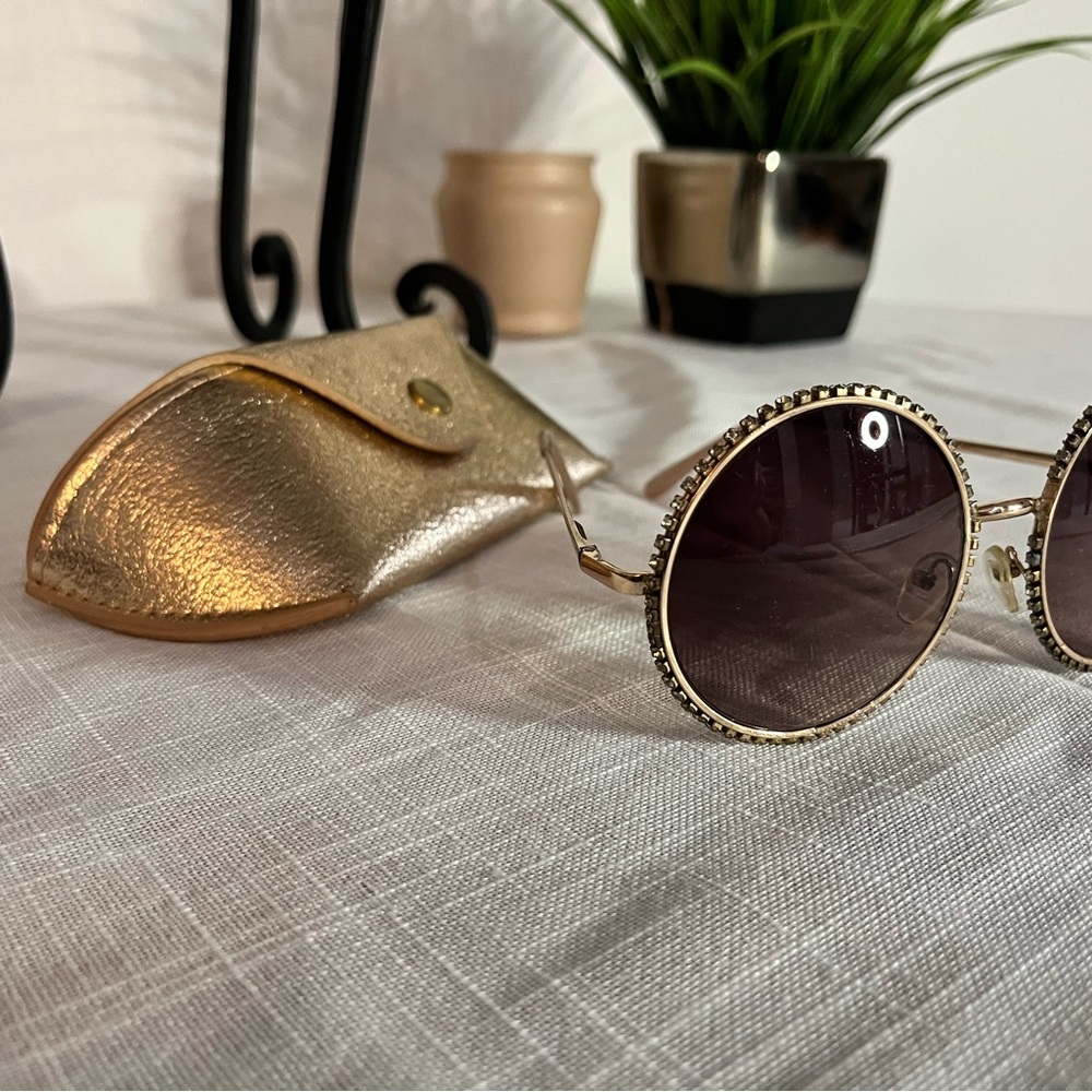 Call It Spring Gold Frame Sunglasses with Case
